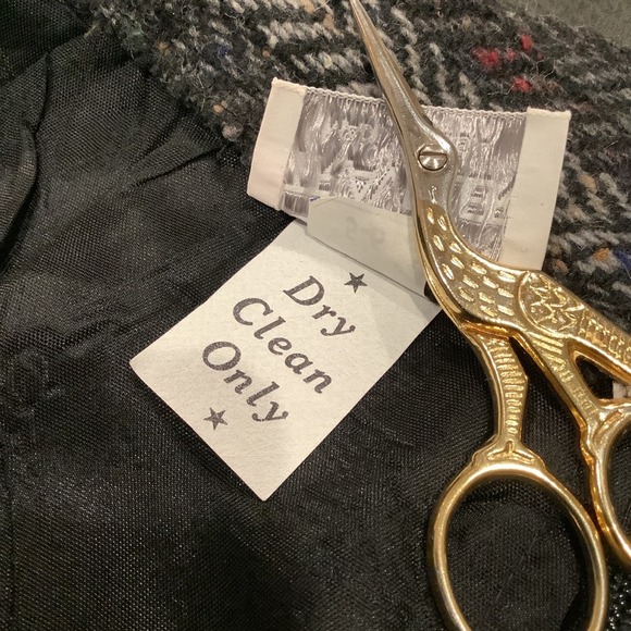 Vintage Boston Traveler Wool Stripe Tweed Herringbone Skirt Gray Melange - Picture 13 of 13